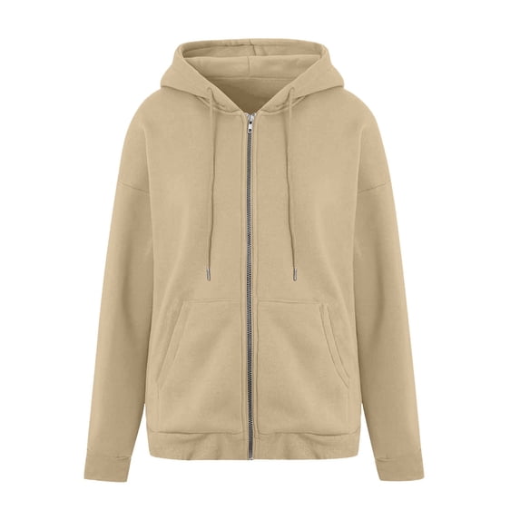 Zip Up Hoodie for Women Y2K Zipper Sweatshirt Jackets Casual Athletic Long Sleeve Oversized Drawstring Hooded Sweatshirts Fall Winter Comfy Jackets with Pockets