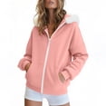 thumbnail image 1 of Zip Up Hoodie for Women Y2K Zipper Sweatshirt Jackets Casual Athletic Long Sleeve Oversized Drawstring Hooded Sweatshirts Fall Winter Comfy Jackets with Pockets, 1 of 6