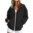 thumbnail image 1 of Zip Up Hoodie for Women Y2K Zipper Sweatshirt Jackets Casual Athletic Long Sleeve Oversized Drawstring Hooded Sweatshirts Fall Winter Comfy Jackets with Pockets, 1 of 6