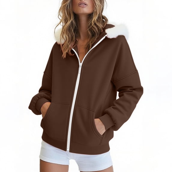 Zip Up Hoodie for Women Y2K Zipper Sweatshirt Jackets Casual Athletic Long Sleeve Oversized Drawstring Hooded Sweatshirts Fall Winter Comfy Jackets with Pockets
