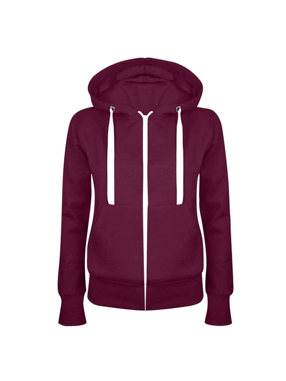 Zip Up Hoodie for Women Y2K Zipper Sweatshirt Jackets Casual Athletic Long Sleeve Oversized Drawstring Hooded Sweatshirts Fall Winter Comfy Jackets with Pockets