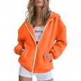 thumbnail image 1 of Zip Up Hoodie for Women Y2K Zipper Sweatshirt Jackets Casual Athletic Long Sleeve Oversized Drawstring Hooded Sweatshirts Fall Winter Comfy Jackets with Pockets, 1 of 7