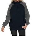 thumbnail image 1 of Zip Up Hoodie for Womens Pullover Fashion Plus Size Solid Color Blocked Loose Long Sleeved Hoodie Sweatshirt Long Sleeved-neck Top/shirt, 1 of 8