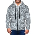 thumbnail image 1 of Zip Up Hoodies for Men - Black White Paisley Long Sleeve Comfrt Men'S Fashion Hoodies & Sweatshirts, Jackets for Men Hoodies Pullover Clothing Clothes with Pouch, 1 of 5