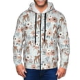 thumbnail image 1 of Zip Up Hoodies for Men - Cartoon Cute Deer Flower Green Long Sleeve Comfrt Men'S Fashion Hoodies & Sweatshirts, Jackets for Men Hoodies Pullover Clothing Clothes with Pouch, 1 of 5