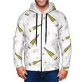 thumbnail image 1 of Zip Up Hoodies for Men - Champagne Print Long Sleeve Comfrt Men'S Fashion Hoodies & Sweatshirts, Jackets for Men Hoodies Pullover Clothing Clothes with Pouch, 1 of 5