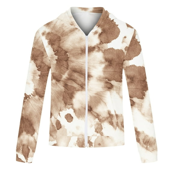 Zip Up Hoodies for Men Clearance Gradient Drawstring Oversized Long Sleeve Pockets Hooded Sweatshirt Jacket Tie-Dye Print Hoody Sweaters Outdoor Workout Sports Sweater Tops Winter Warm Hoodies S-5XL