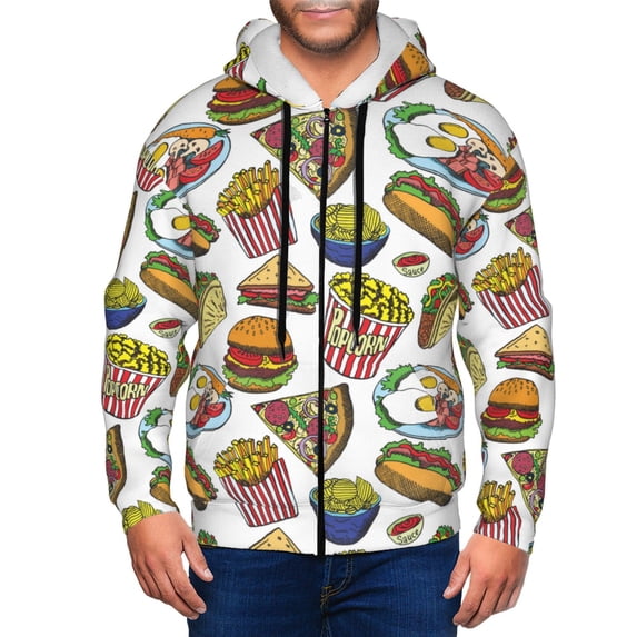 Zip Up Hoodies for Men - Hot Dog With One Sausage Long Sleeve Comfrt Men'S Fashion Hoodies & Sweatshirts, Jackets for Men Hoodies Pullover Clothing Clothes with Pouch