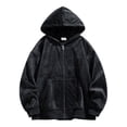 thumbnail image 1 of Zip Up Hoodies for Men Winter Fall Fashion Fleece Sweatshirts Long Sleeve Solid Color Hoodie Hooded Sweatshirt Full Zipper Drawstraing Jacket Sports Outdoor Coats Outerwear with Pocket, 1 of 7