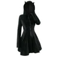 thumbnail image 1 of Zip Up Hoodies for Women Casual Fashion Solid Color Long Sleeve Hooded Casual Lightweight Sweatshirt Coat Jacket Gothic Zip Ear Hooded Long Coat with Pockets, 1 of 4