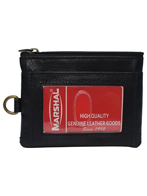 Zip ID Case Card Holder Slim Coin Purse Wallet Change Pouch with Key Chain