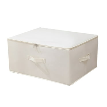 Zip Lidded Wardrobe Storage Bins,Collapsible Fabric Storage Boxes for Clothing, Bedding, Toys, Blankets Organizer, Foldable & Washable