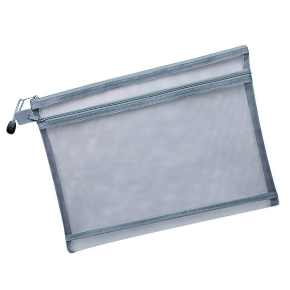 Zip Lock Bag Organizer,Utility Pouch,Mesh Zipper Pouch Bags,Waterproof Folder For Documents,Mesh Bags With Zipper,Transparent Double-layer Mesh File Bag(Gray A5 9.45*6.89in)from ANMUYUM