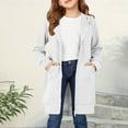 thumbnail image 1 of Zip Long Hoodies for Girls - Fleece Zip up Tunic Sweatshirt Jacket, Fall Winter Travel Outfits, Kids Outwear Coats White 130, 1 of 7