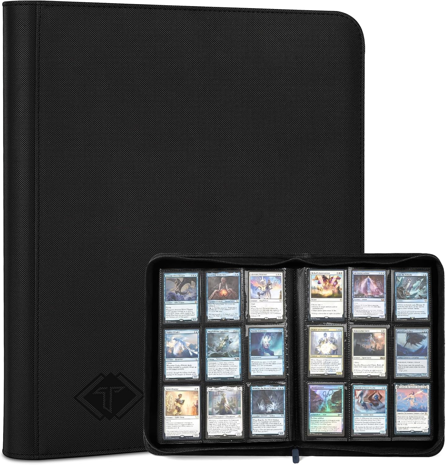 Zip MTG Card Binder with 432 Side Loading Pocket - fits TCG Baseball Football Sports Cards - Easy to Insert Collection Binder - Black