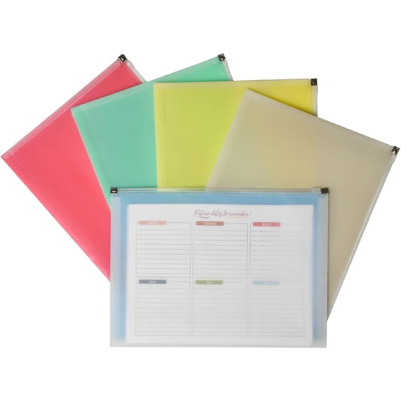 Zip 'N Go Reusable Envelope, Letter, Assorted Colors, Set of 24