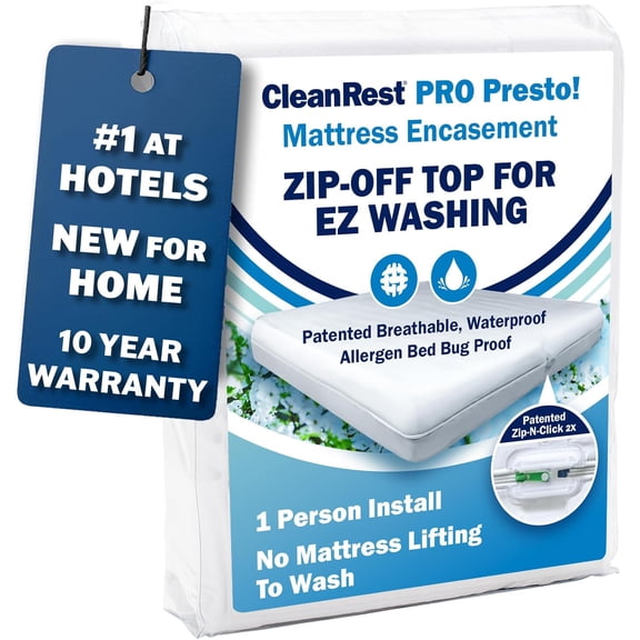 Zip-Off Top Mattress Encasement King Size Waterproof Bed Bug and Allergen Proof