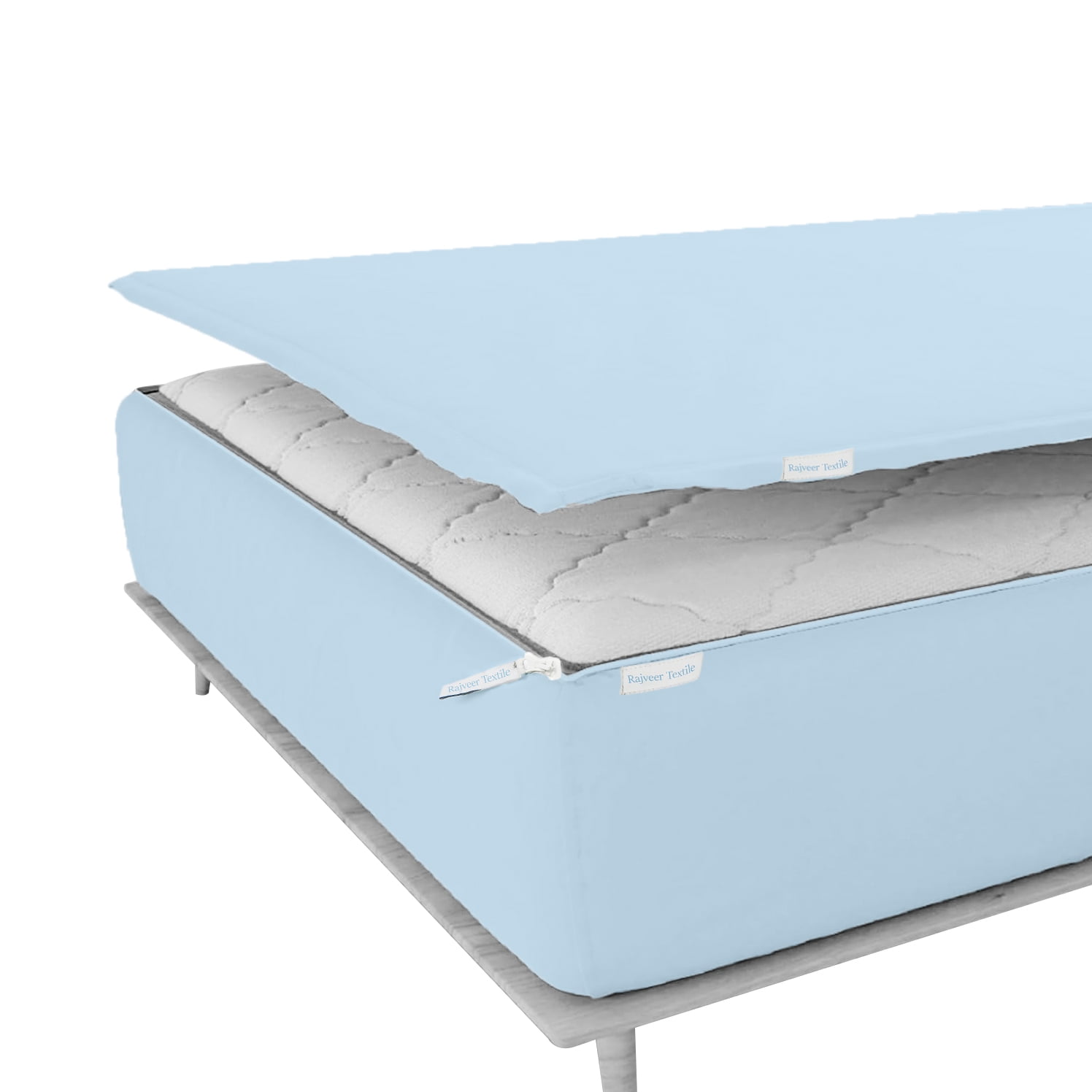 Zip On Fitted Sheet Includes 1 Fitted Base + 2 Zip Sheet Easy to