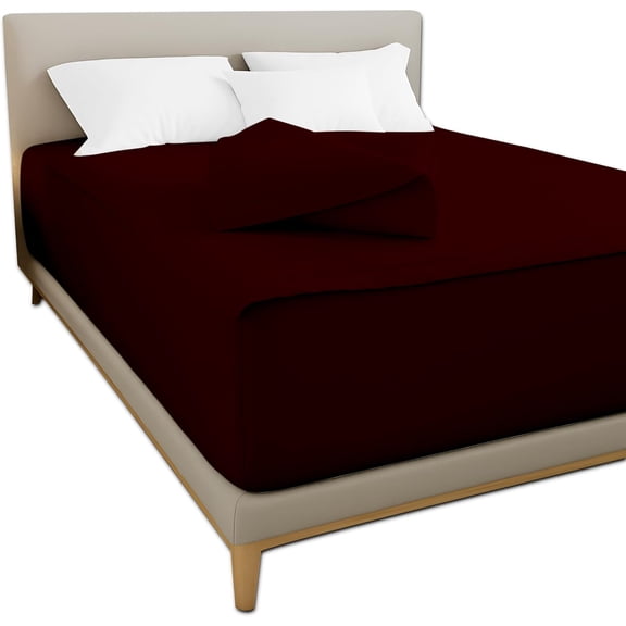 Zip-On Zipper Fitted Sheet - Includes 1 Fitted Sheet Base and 2 Zip-On Sheets - Upto 8" Inch Deep Pockets King Size - Microfiber Fitted Sheet - Burgundy Color
