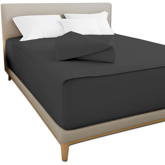 Zip-On Zipper Fitted Sheet - Includes 1 Fitted Sheet Base and 2 Zip-On Sheets - Upto 8" Inch Deep Pockets Twin Size - Microfiber Fitted Sheet - Dark Grey Color