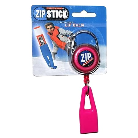 Zip Stick Retractable Lip Balm Holder Fits Most Standard Lip Balm Easy to Carry and Store - Pink