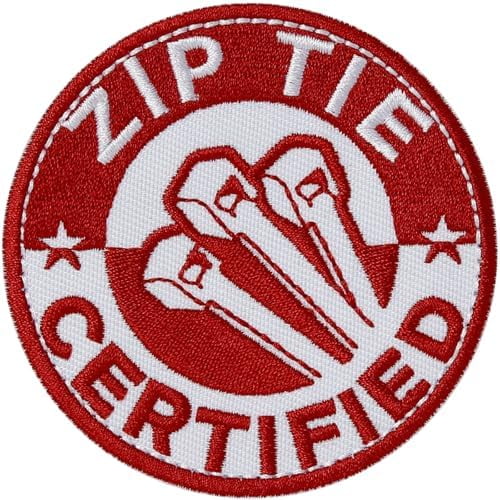 Zip Tie Certified Patch, Funny Morale Patch for Blue Collar Worker Builder, Embroidered Tactical Hook and Loop Patches for Backpacks, Hard Hats, Dog Harnesses, Vests, Bags$$Art & Craft