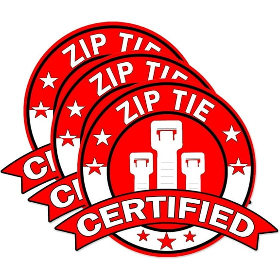Zip Tie Certified Sticker 2.4x3inch Funny Certified Quote Joke Prank Stickes 6Pcs