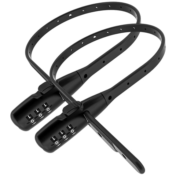 Zip Tie Lock, Adjustable Cable Lock with Combination - Cafe Quick Combo Lock Security for Kids Bike Wheel/Frame, Bicycle, Stroller, Ski, Motorcycle Helmet, Cabinet (2 Pack)