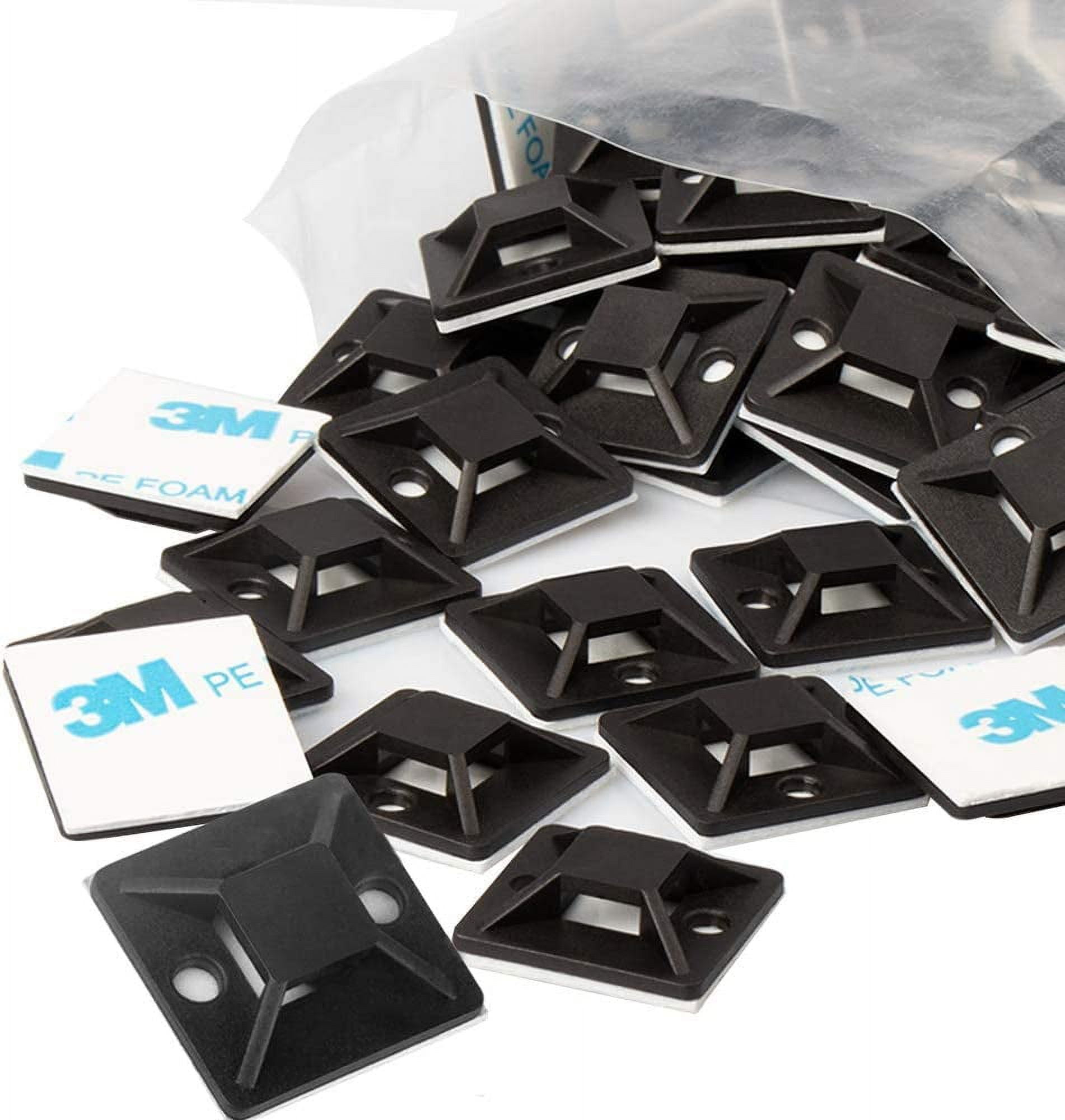Zip Tie Mounts Small Cable Tie Adhesive Mount 3 4in black
