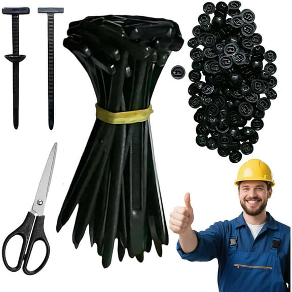 Zip Tie Style Fender Clip, Upgraded Nylon Universal Cable Tie Buckle, Multipurpose Self-Locking with Pin & Button Design, Cable Ties Clip with Buckle for Auto Repairing Fix (50PCS)