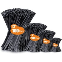 Zip Ties Assorted Sizes(4” 6” 8” 12”), 400 Pack, Black Cable Ties, UV Resistant Wire Ties by