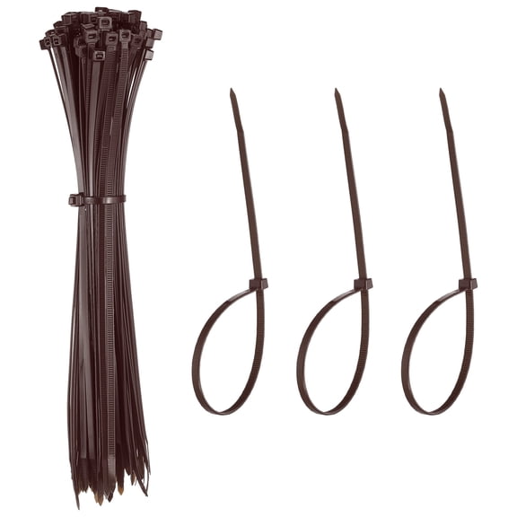 Uxcell Zip Ties Plastic Cable Ties, Self-Locking Wire Zip Tie Fit for Home Garden Office Workshop Travel Brown 12 Inch