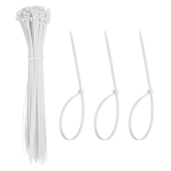 Uxcell Zip Ties Plastic Cable Ties, Self-Locking Wire Zip Tie Fit for Home Garden Office Workshop Travel White 12 Inch