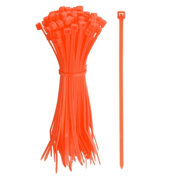 Zip Ties Plastic Cable Ties, Self-Locking Wire Zip Tie 4 Inch - (1000 Pack, Orange)