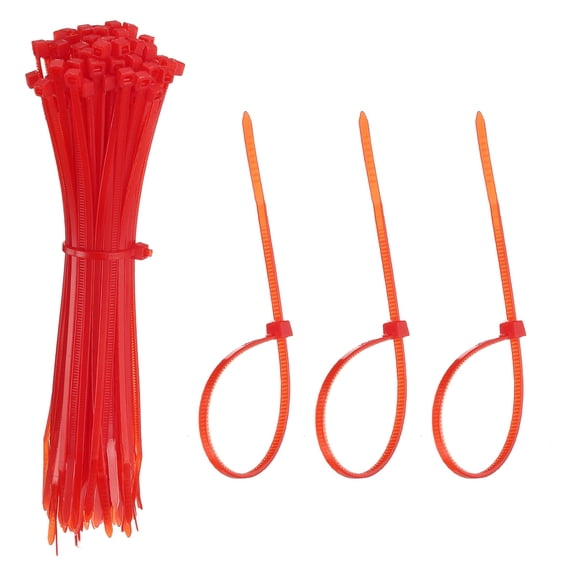 Uxcell Zip Ties Plastic Cable Ties, Self-Locking Wire Zip Tie Fit for Home Garden Office Workshop Travel Red 6 Inch