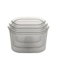 thumbnail image 1 of Zip Top Reusable 100% Silicone Food Storage Bags and Containers, Made in the USA - 3 Dish Set - Gray, 1 of 6