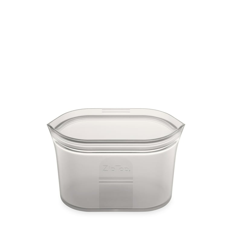 Zip Top Reusable 100 Silicone Food Storage Bags and Containers Made in the USA Small Dish Gray