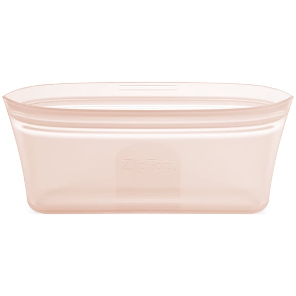 Zip Top Reusable 100% Silicone Food Storage Bags and Containers, Made in the USA - Snack Bag - Peach