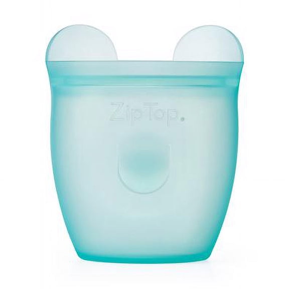 ZipTop Silicon Bag Storage Container [Japan] Baby Snack Bear 118ml Microwave Cooking Dishwasher Safe Blue ZipTop