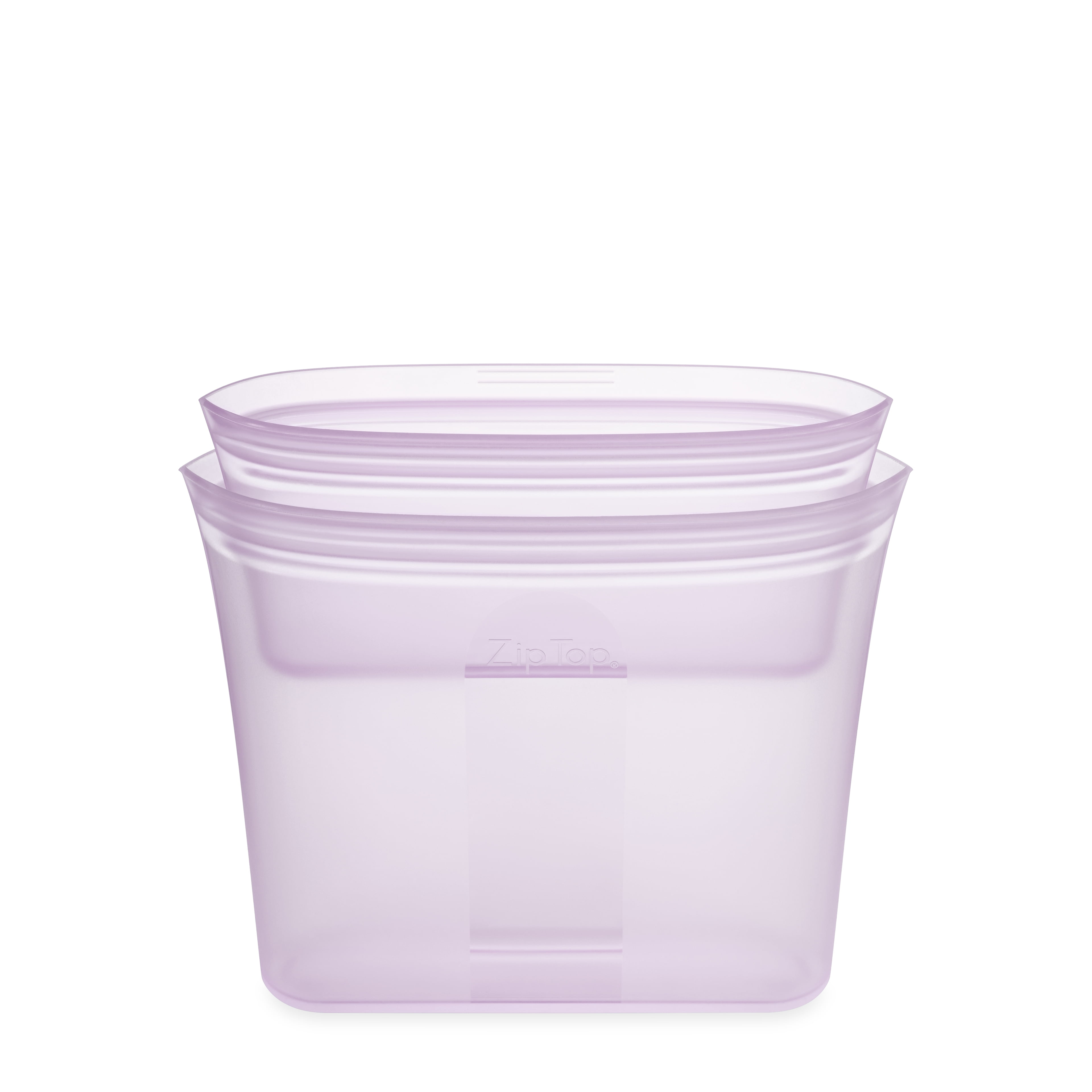 Zip Top Reusable Food Storage Container - 2 Bag Set - Lavender - Made in the USA - 100% Platinum Silicone