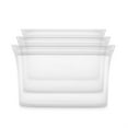 thumbnail image 1 of Zip Top Reusable Food Storage Container - 3 Dish Set Frost - Made in the USA - 100% Platinum Silicone, 1 of 2