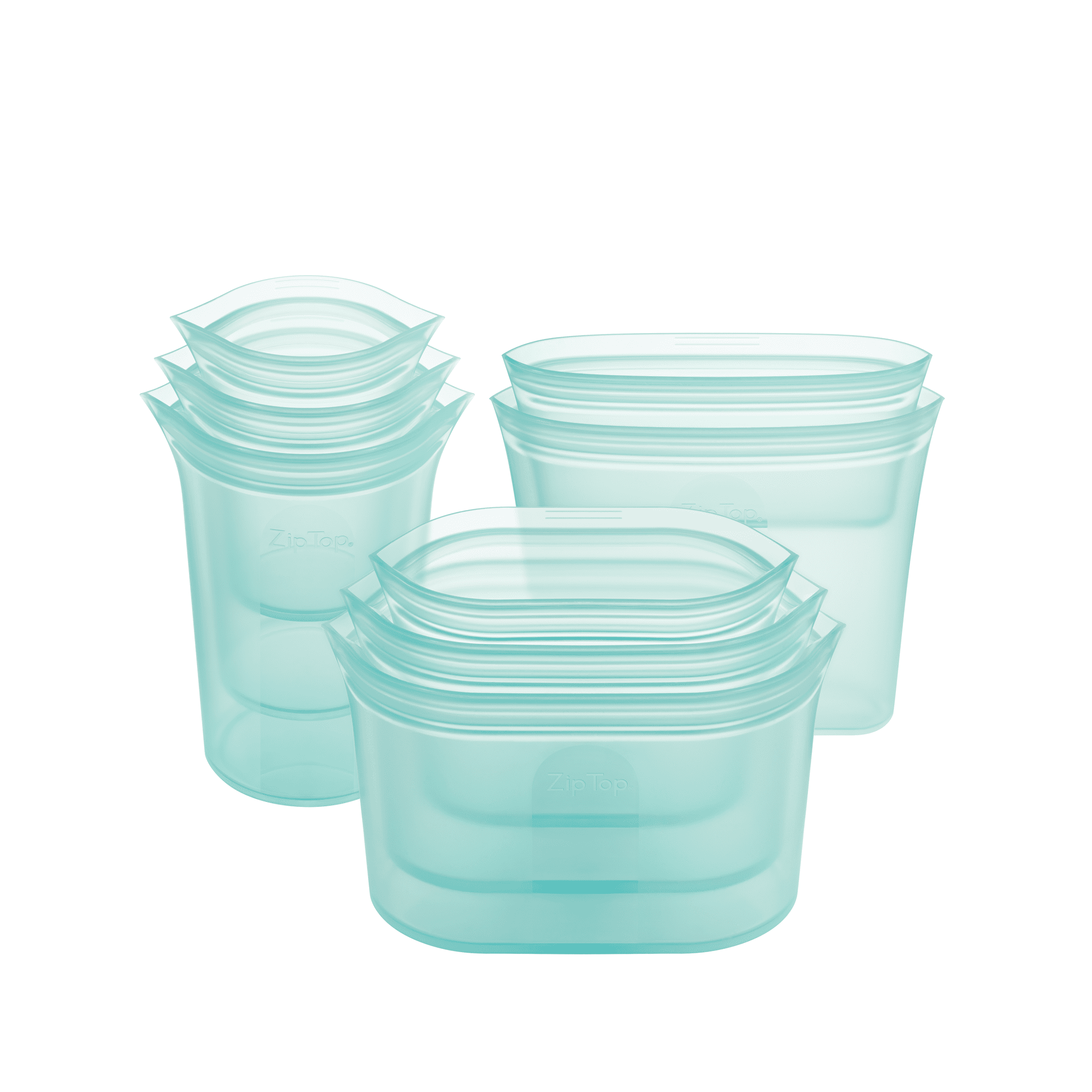Zip Top Reusable Food Storage Container Full Set Teal Made in the