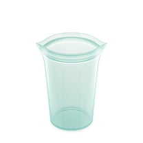 Zip Top Reusable Food Storage Container - Large Cup Teal - Made in the USA - 100% Platinum Silicone