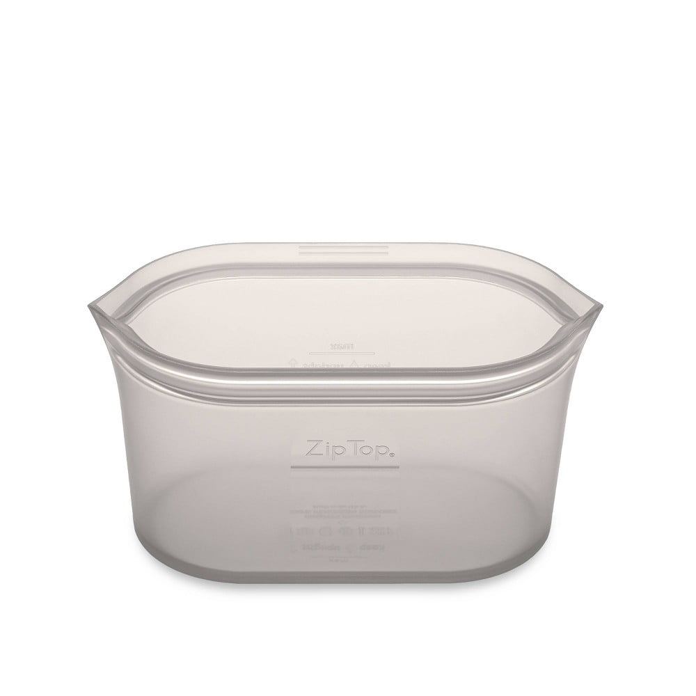 Zip Top Reusable Food Storage Container - Medium Dish - Gray - Made in ...