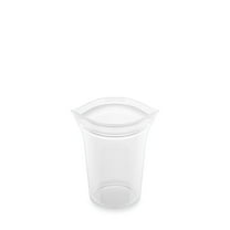 Zip Top Reusable Food Storage Container - Small Cup Frost - Made in the USA - 100% Platinum Silicone