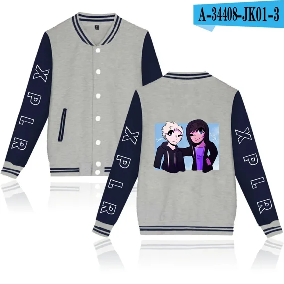 Zip Up Baseball Uniform Men's Jackets Streetwear Hip Hop Harajuku Sweatshirt XPLR Merch Hoodie Casual Sportswear