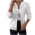 thumbnail image 1 of Zip Up Cardigan Sweater Women Cable Knit Hoodie Long Sleeve Jacket Oversized Outwear Drawstring Casual Sweatshirts, 1 of 6