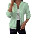 thumbnail image 1 of Zip Up Cardigan Sweater Women Cable Knit Hoodie Long Sleeve Jacket Oversized Outwear Drawstring Casual Sweatshirts, 1 of 6