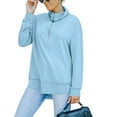 thumbnail image 1 of Zip Up Funnel Neck Sweater Blue Medium, 1 of 4