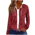 thumbnail image 1 of Zip Up Hooded Cardigans for Women Casual Drawstring Loose Solid Long Sleeve Sweatshirt with Pockets Casual, 1 of 6